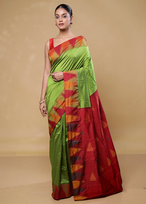 Green Kanjivaram Silk Saree With Blouse Piece