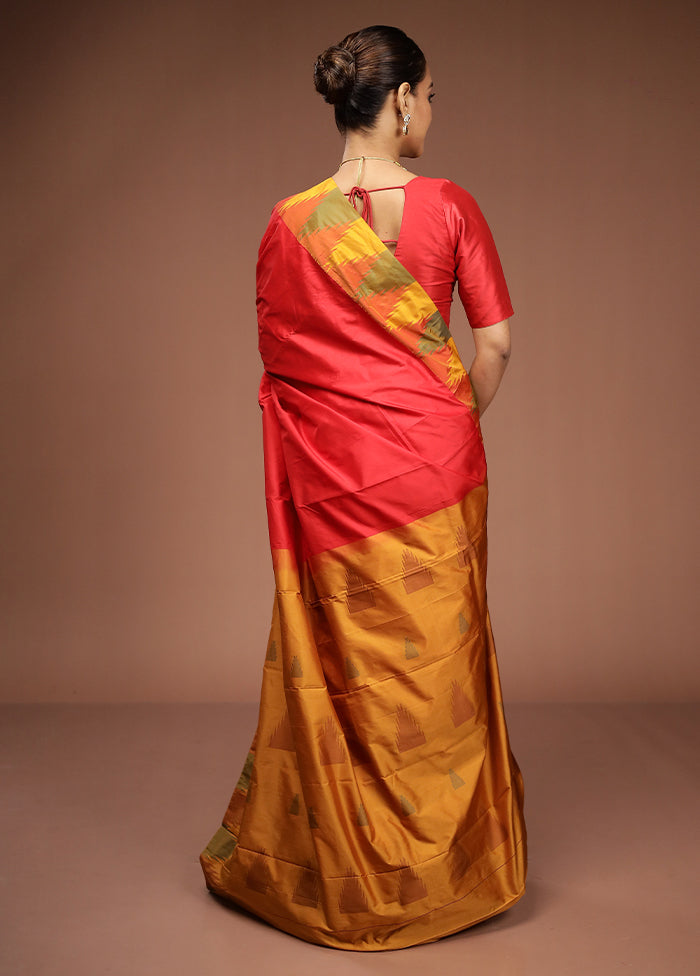 Red Kanjivaram Silk Saree With Blouse Piece
