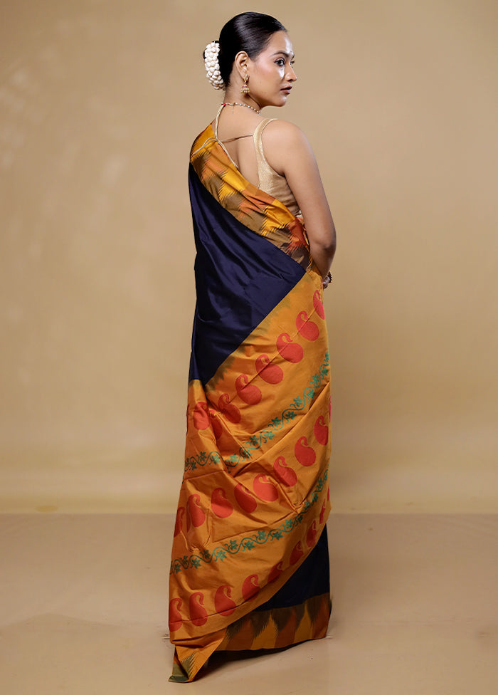 Black Kanjivaram Silk Saree With Blouse Piece