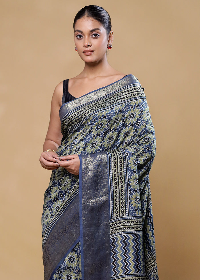 Grey Pure Modal Silk Saree Without Blouse Piece