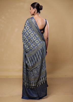 Grey Pure Modal Silk Saree Without Blouse Piece