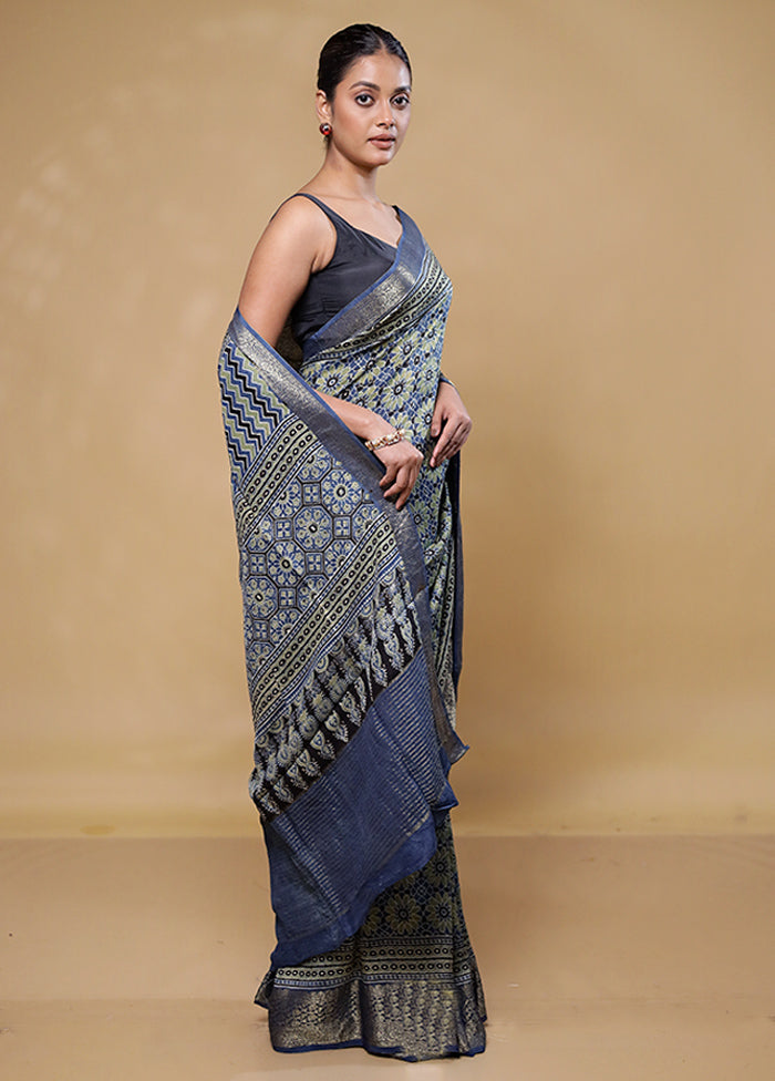 Grey Pure Modal Silk Saree Without Blouse Piece