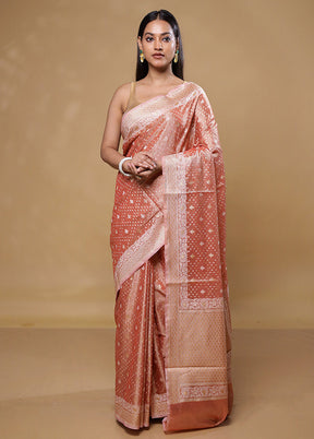 Pink Tissue Silk Saree With Blouse Piece