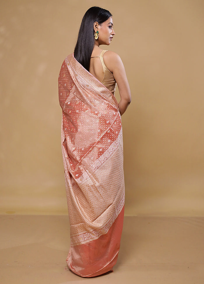 Pink Tissue Silk Saree With Blouse Piece