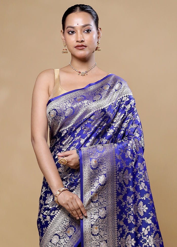 Purple Handloom Uppada Pure Silk Saree With Blouse Piece