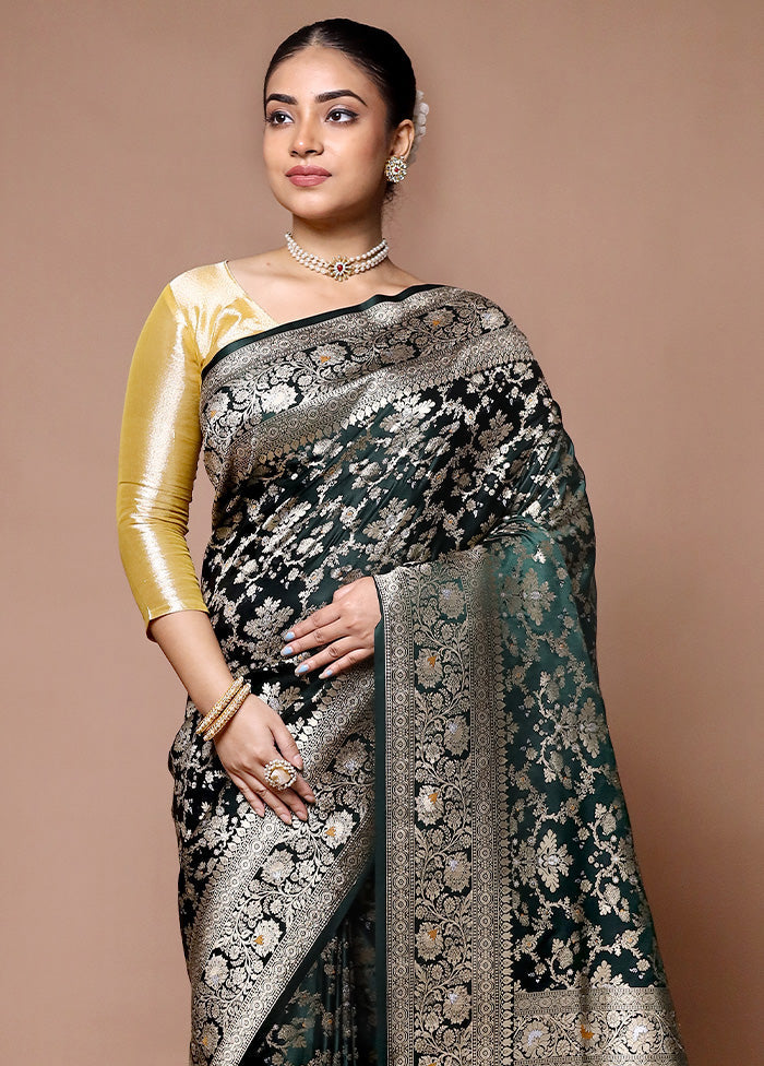 Green Handloom Uppada Pure Silk Saree With Blouse Piece