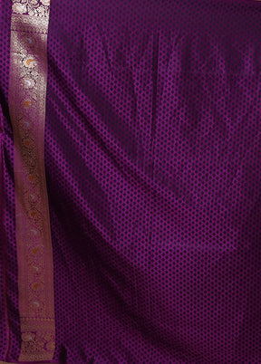 Purple Handloom Uppada Pure Silk Saree With Blouse Piece