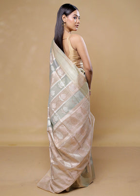 Blue Tissue Silk Saree With Blouse Piece