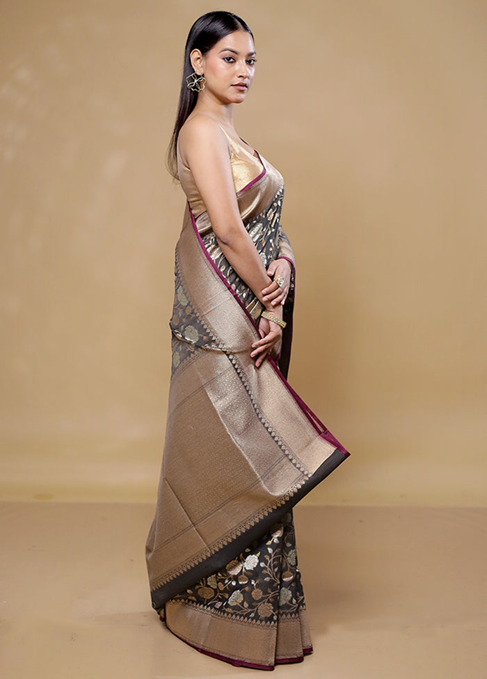 Grey Organza Saree With Blouse Piece