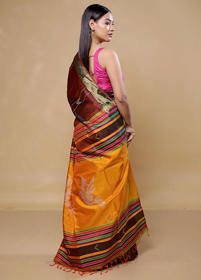 Maroon Kanjivaram Silk Saree With Blouse Piece