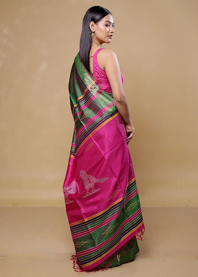 Green Kanjivaram Silk Saree With Blouse Piece