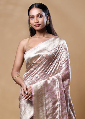 Pink Tissue Silk Saree With Blouse Piece