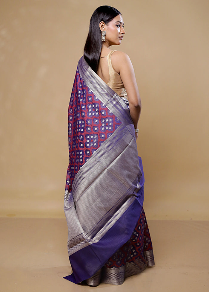 Purple Cotton Saree With Blouse Piece