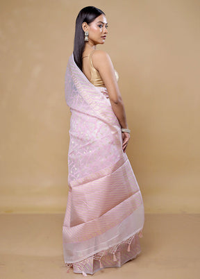 Pink Organza Saree With Blouse Piece