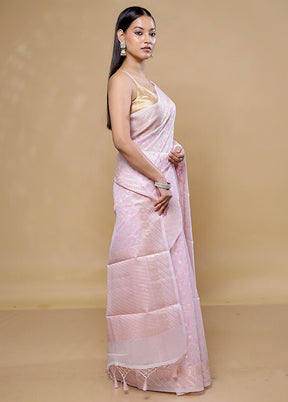 Pink Organza Saree With Blouse Piece