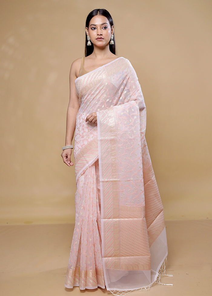 Pink Organza Saree With Blouse Piece