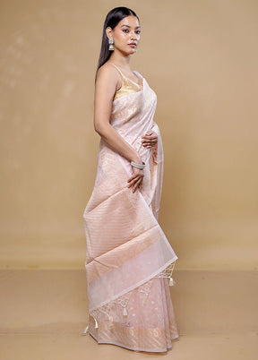 Pink Organza Saree With Blouse Piece