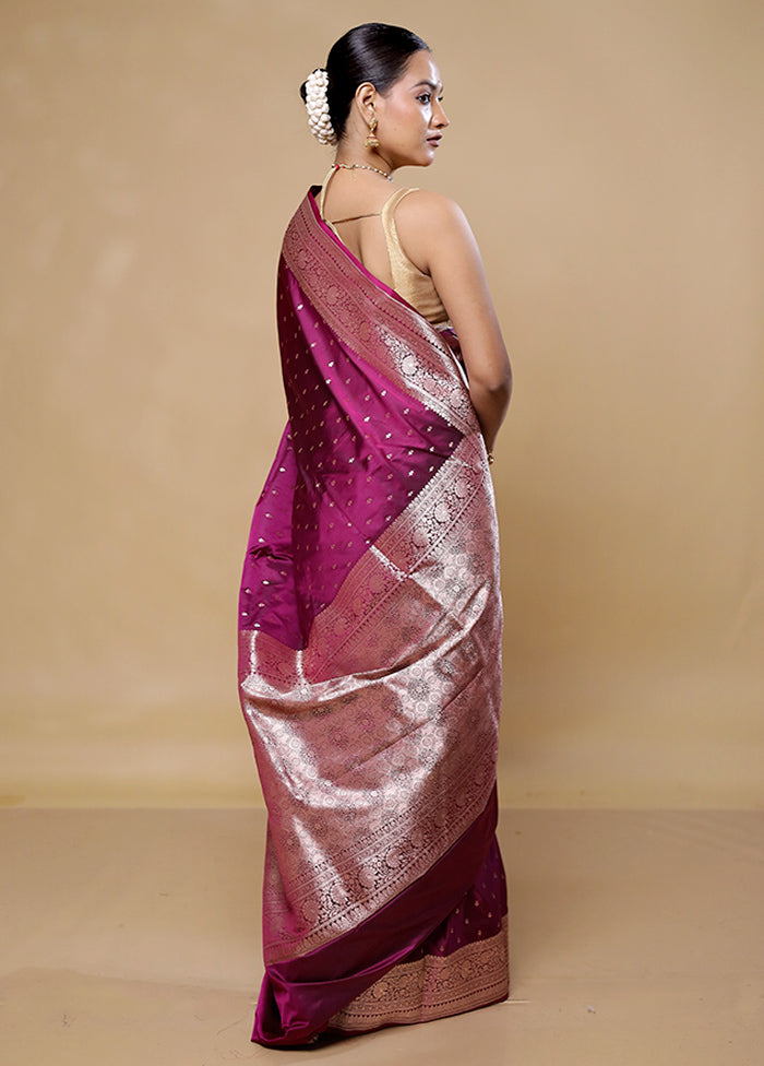 Purple Katan Silk Saree With Blouse Piece