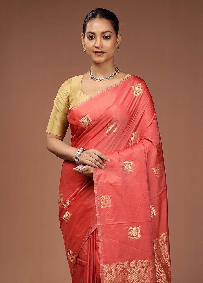 Red Kanjivaram Silk Saree With Blouse Piece