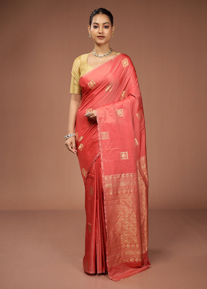 Red Kanjivaram Silk Saree With Blouse Piece