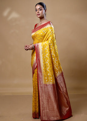 Yellow Georgette Saree With Blouse Piece