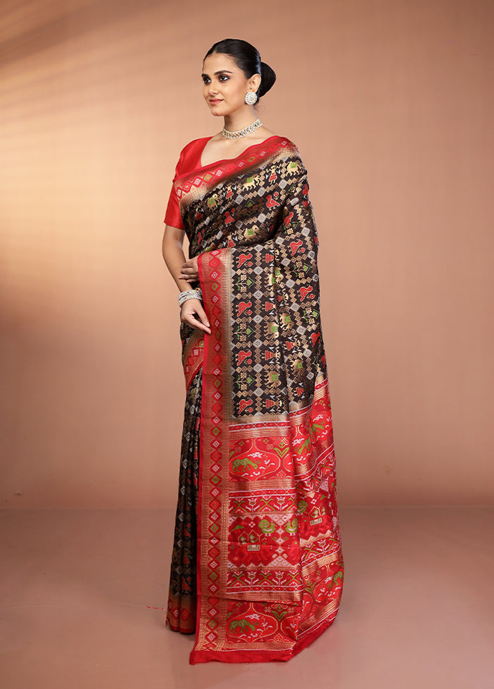 Black Dupion Silk Saree With Blouse Piece