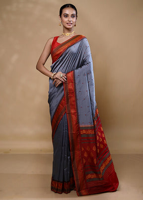 Blue Kanjivaram Silk Saree With Blouse Piece