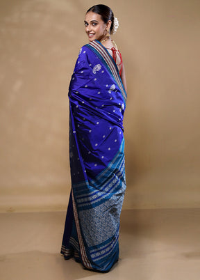 Blue Kanjivaram Silk Saree With Blouse Piece