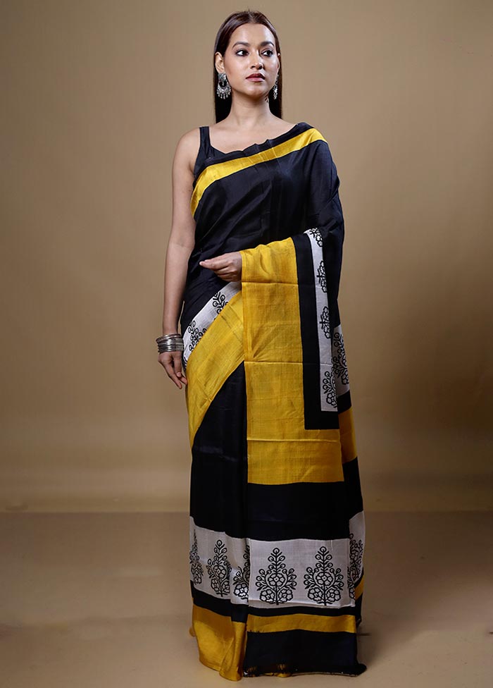 Back Printed Pure Silk Saree Without Blouse Piece