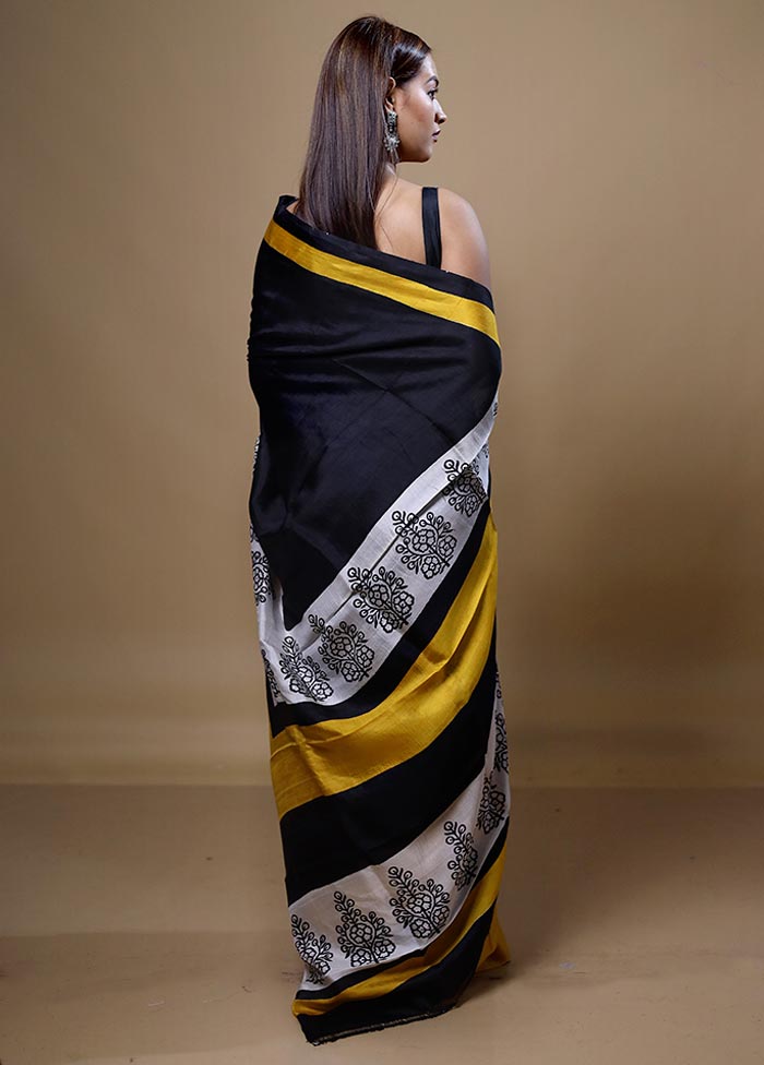 Back Printed Pure Silk Saree Without Blouse Piece