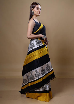 Back Printed Pure Silk Saree Without Blouse Piece