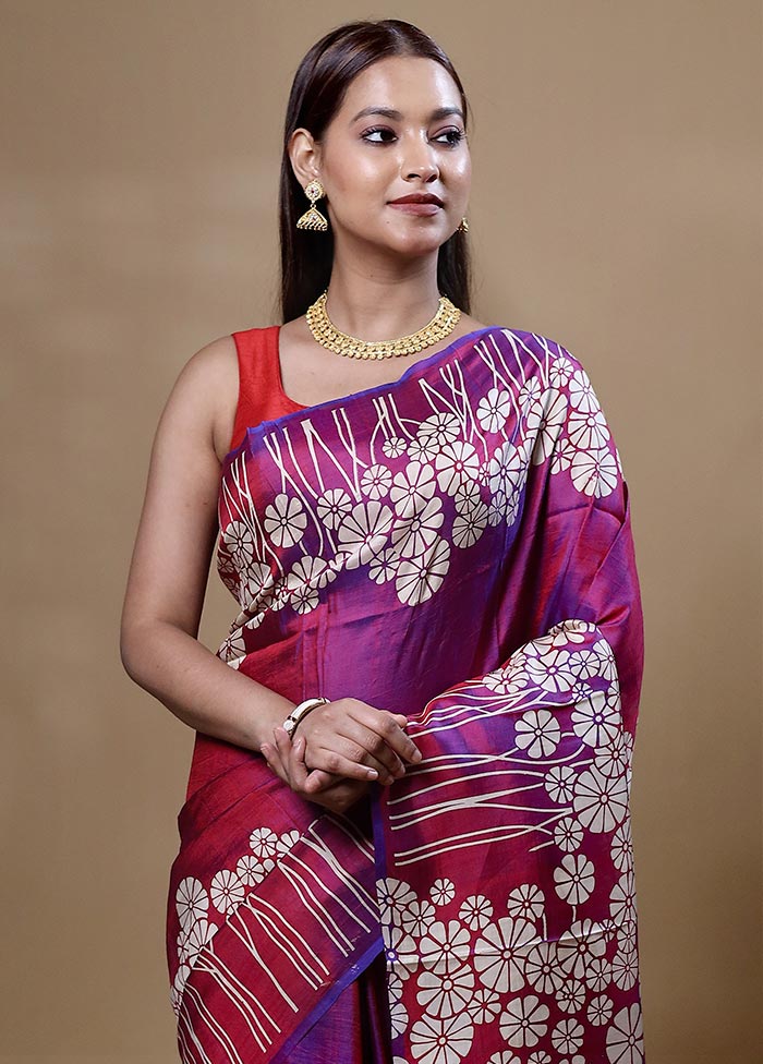 Pink Pure Bishnupuri Silk Saree Without Blouse Piece