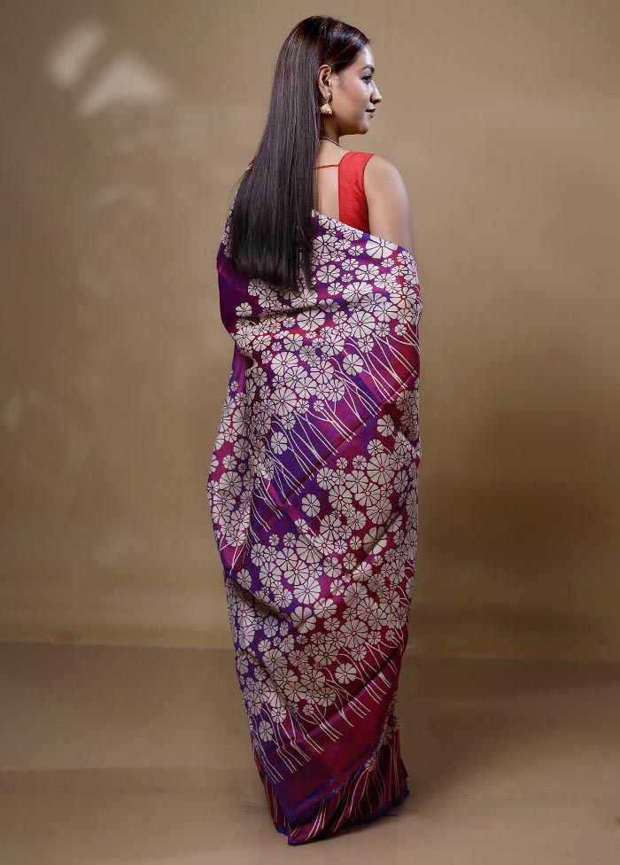 Pink Pure Bishnupuri Silk Saree Without Blouse Piece