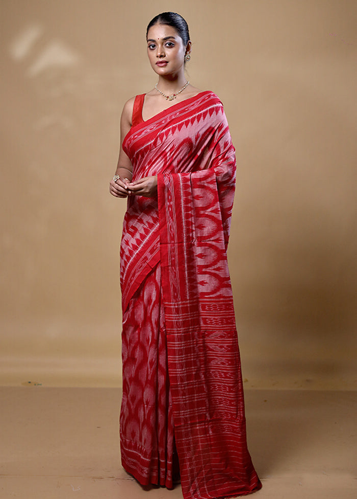 Pink Pure Cotton Saree With Blouse Piece