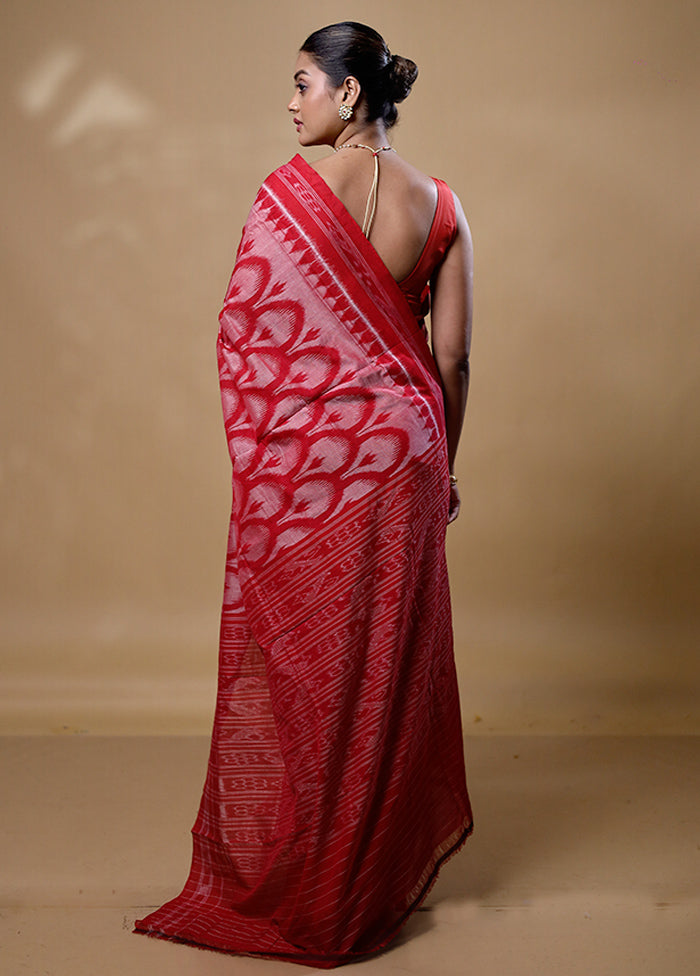 Pink Pure Cotton Saree With Blouse Piece