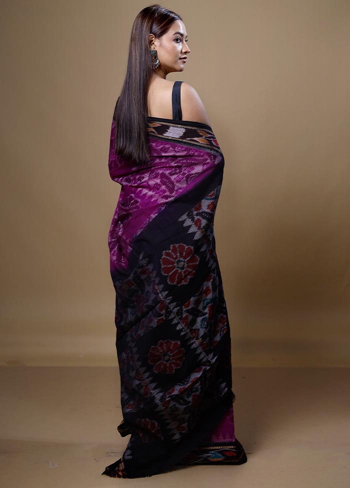 Violet Pure Cotton Saree With Blouse Piece