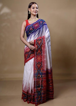 White Cotton Saree With Blouse Piece