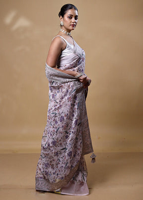 White Silk Saree With Blouse Piece