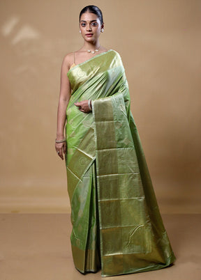 Green Kanjivaram Silk Saree With Blouse Piece