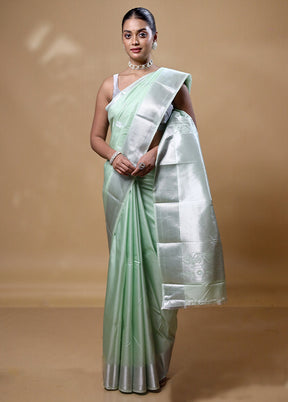 Green Kanjivaram Silk Saree With Blouse Piece