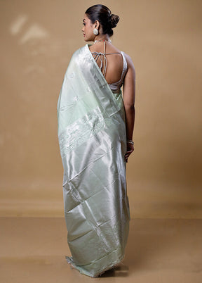 Green Kanjivaram Silk Saree With Blouse Piece