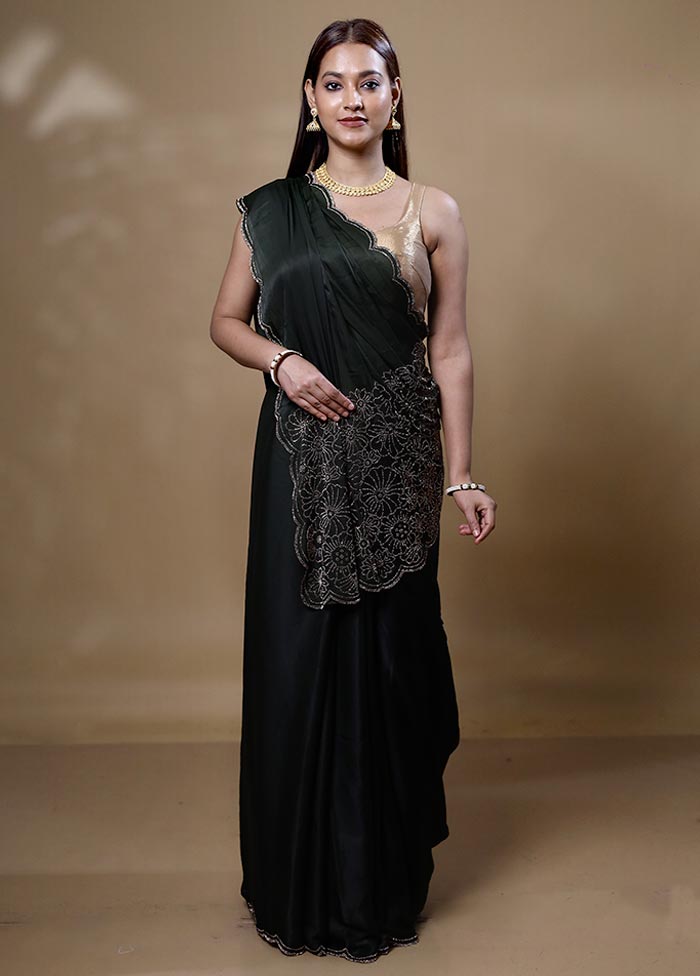 Black Jimmy Choo Saree With Blouse Piece