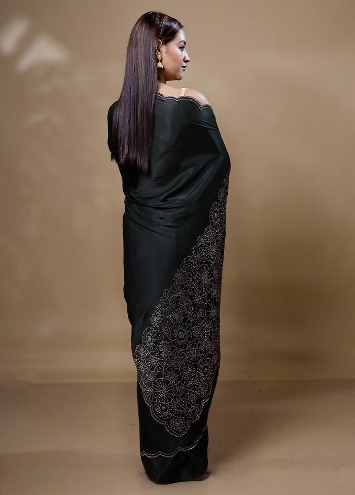 Black Jimmy Choo Saree With Blouse Piece