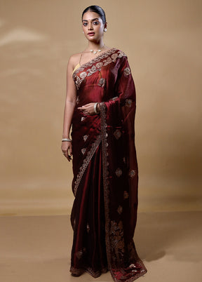 Brown Jimmy Choo Saree With Blouse Piece