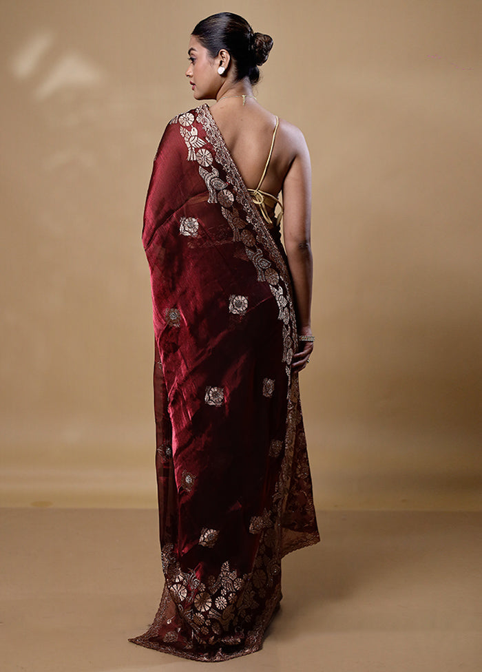 Brown Jimmy Choo Saree With Blouse Piece