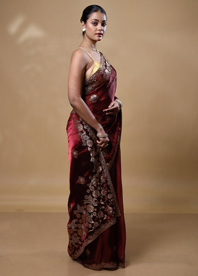 Brown Jimmy Choo Saree With Blouse Piece