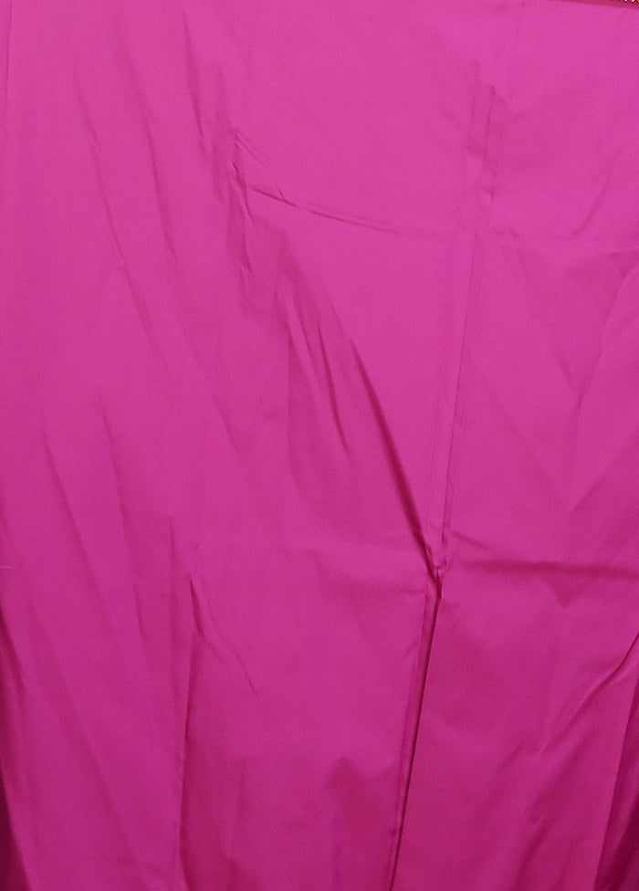 Pink Kanjivaram Silk Saree With Blouse Piece