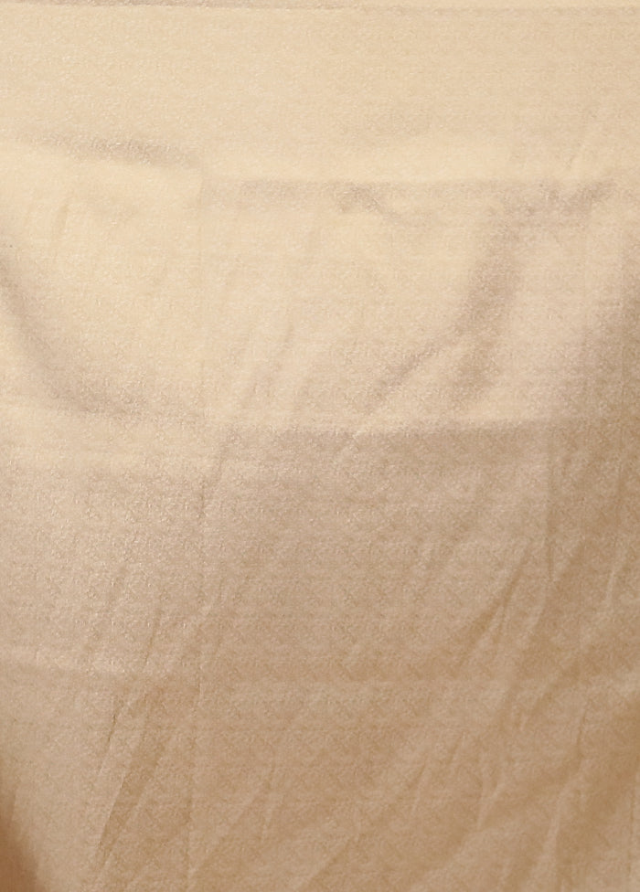 Cream Dupion Silk Saree With Blouse Piece