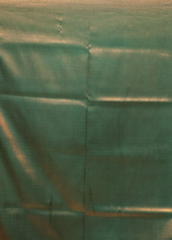 Green Dupion Silk Saree With Blouse Piece