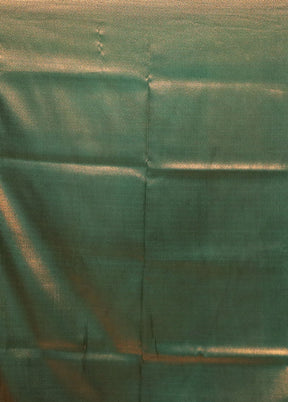 Green Dupion Silk Saree With Blouse Piece